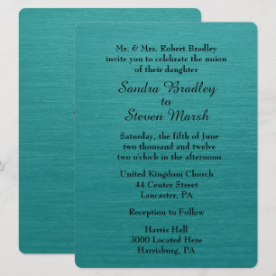 Invitation Carton d'invitation de mariage bleu sarcelle