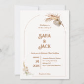 Invitation Carton d'invitation de mariage Boho Chic avec herb (Devant)