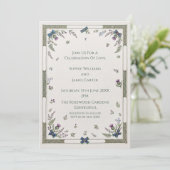 Invitation Carton d'invitation de mariage botanique violet (Debout devant)