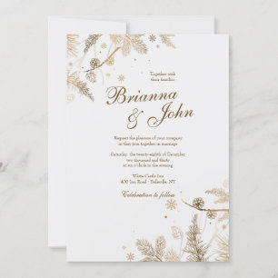 Invitation Carton d'invitation de mariage Branches d'hiver