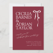 Invitation Carton d'invitation de mariage CECILIA Bourgogne a (Devant)