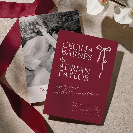 Invitation Carton d'invitation de mariage CECILIA Bourgogne a