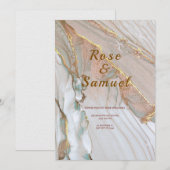 Invitation Carton d'invitation de mariage chic esthétique enc (Devant / Derrière)