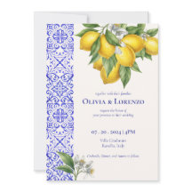 Carton d'invitation de mariage Citron de la Côte d