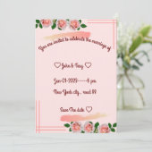 Invitation carton d'invitation de mariage classique (Debout devant)