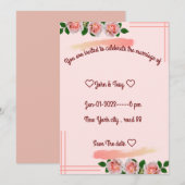 Invitation carton d'invitation de mariage classique (Devant / Derrière)