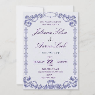 Invitation Carton d'invitation de mariage classique 