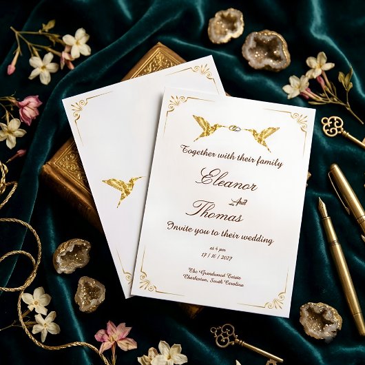 Invitation Carton d'invitation de mariage classique avec bord