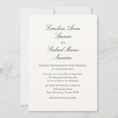 Invitation Carton d'invitation de mariage classique minimalis (Devant)
