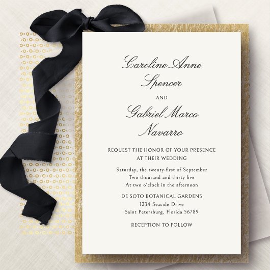 Invitation Carton d'invitation de mariage classique minimalis