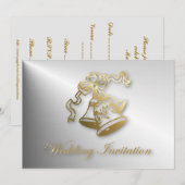 Invitation Carton d'invitation de mariage Cloches de mariage (Devant / Derrière)
