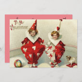 Invitation Carton d'invitation de mariage Clown Enfants Chien (Devant / Derrière)