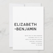Invitation Carton d'invitation de mariage Code QR Noir Blanc  (Devant)