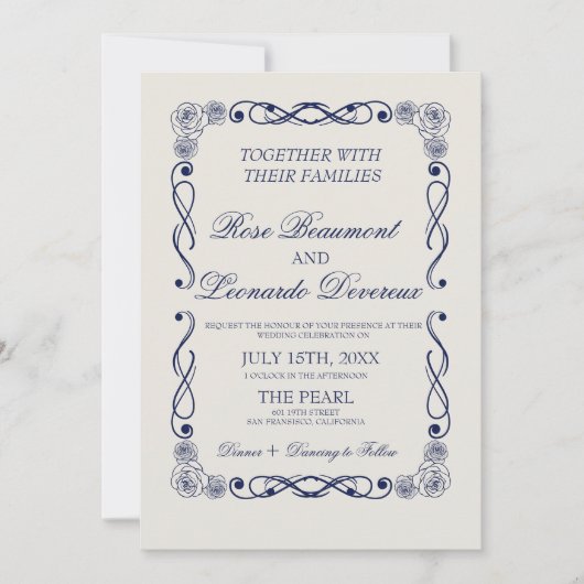 Invitation Carton d'invitation de mariage Code QR | Vieille f (Devant)