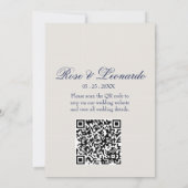 Invitation Carton d'invitation de mariage Code QR | Vieille f (Dos)