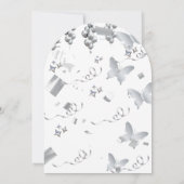 Invitation Carton d'invitation de mariage cristal argenté lux (Dos)