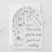 Invitation Carton d'invitation de mariage cristal argenté lux (Devant)