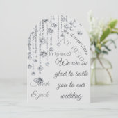 Invitation Carton d'invitation de mariage cristal argenté lux (Debout devant)