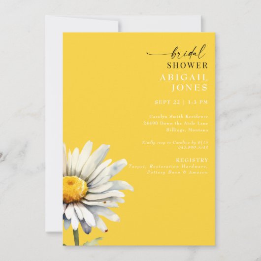 Invitation Carton d'invitation de mariage Daisy Stem Spring Y (Devant)