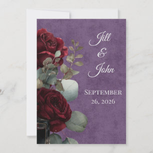 Invitation Carton d'invitation de mariage Dark Academia Crims