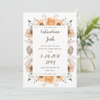 Invitation Carton d'invitation de mariage d'automne