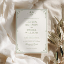 Carton d'invitation de mariage de jardin vintage v
