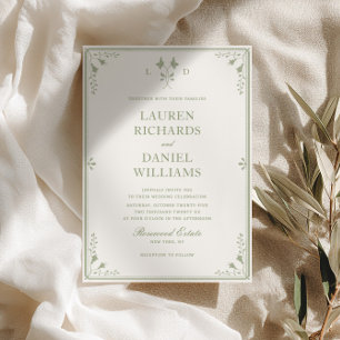Invitation Carton d'invitation de mariage de jardin vintage v