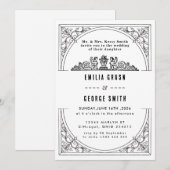 Invitation Carton d'invitation de mariage de luxe classique à (Devant / Derrière)