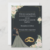 Invitation Carton d'invitation de mariage de luxe noir et or (Dos)