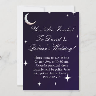 Invitation Carton d'invitation de mariage de nuit à dégradé n
