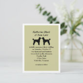 Invitation Carton d'invitation de mariage de Poodles Standard (Debout devant)