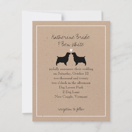 Invitation Carton d'invitation de mariage de Springer Spaniel (Devant)