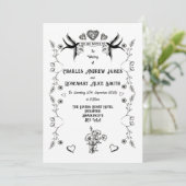 Invitation Carton d'Invitation de Mariage de Style Tatouage V (Debout devant)