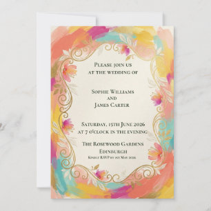 Invitation Carton d'invitation de mariage écossais en filigra