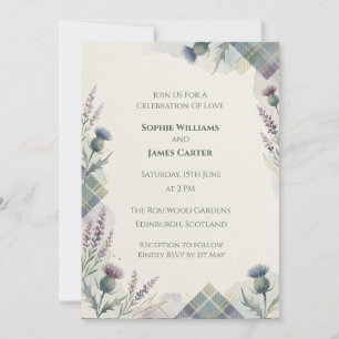 Invitation Carton d'invitation de mariage écossais Thistle Ta
