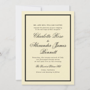 Invitation Carton d'invitation de mariage écriture classique 