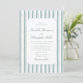 Invitation Carton d'invitation de mariage élégant à rayure bl (Debout devant)