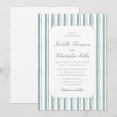 Invitation Carton d'invitation de mariage élégant à rayure bl (Devant / Derrière)