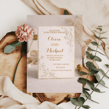 Carton d'invitation de mariage élégant avec feuill