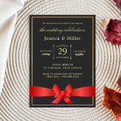Invitation Carton d'invitation de mariage élégant avec ruban