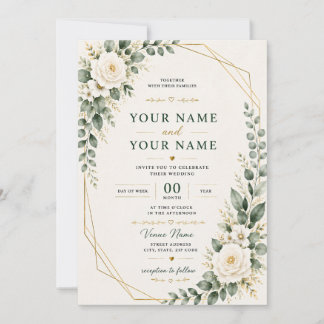 Invitation carton d'invitation de mariage, élégant carton d'i