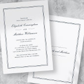 Invitation Carton d'invitation de mariage élégant classique e