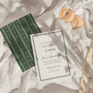 Invitation Carton d'invitation de mariage élégant vert sauge 