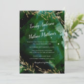 Invitation Carton d'invitation de mariage émeraude vert de me (Debout devant)
