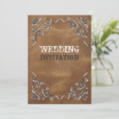 Invitation Carton d'invitation de mariage en cuir occidental  (Debout devant)