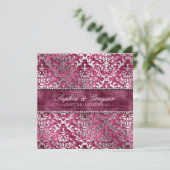 Invitation Carton d'invitation de mariage en damassé scintill (Debout devant)