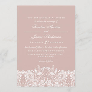 Invitation Carton d'invitation de mariage en dentelle blanche