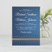 Invitation Carton d'invitation de mariage en jeans à fermetur (Debout devant)
