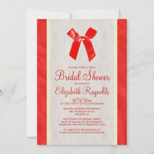 Invitation Carton d'invitation de mariage en lin rouge or vin