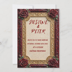 Invitation Carton d'invitation de mariage en mosaïque dorée d